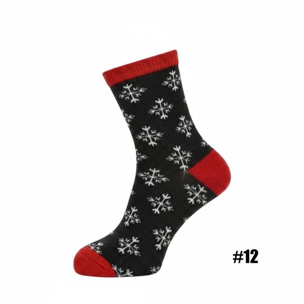 Novelty Christmas Knit Socks 5.5-8.5 US Holiday Snowflakes Unisex‎ Soft Cozy NEW